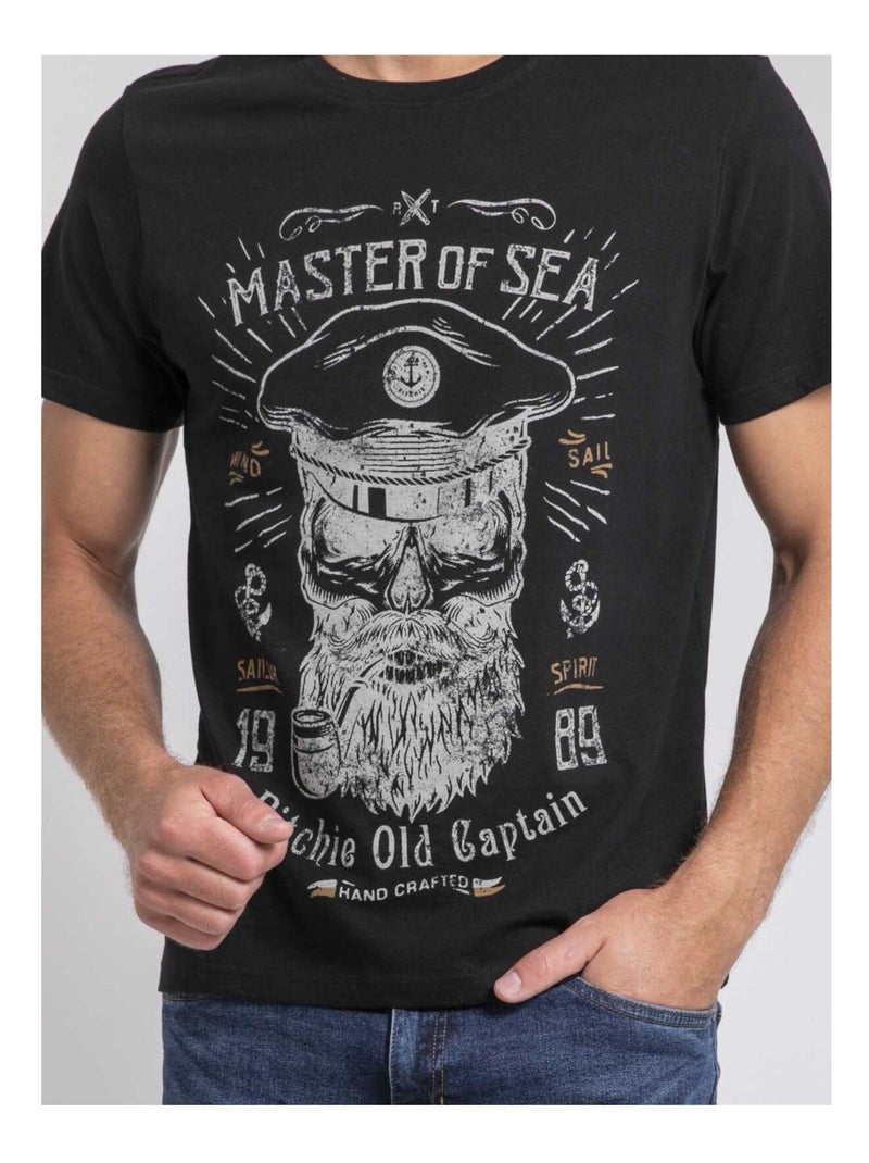 T-shirt girocollo pur coton JIMOSCAR Nero - Kiabi