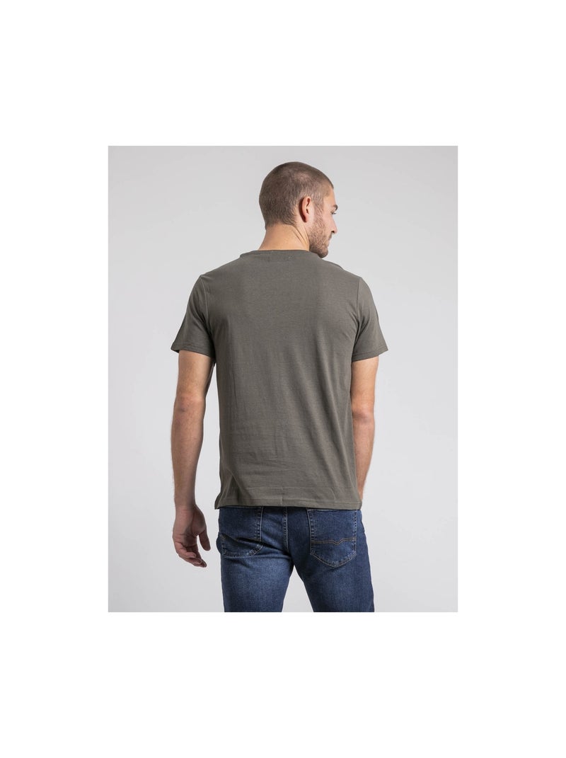 T-shirt girocollo pur coton JIROBIN Cachi - Kiabi