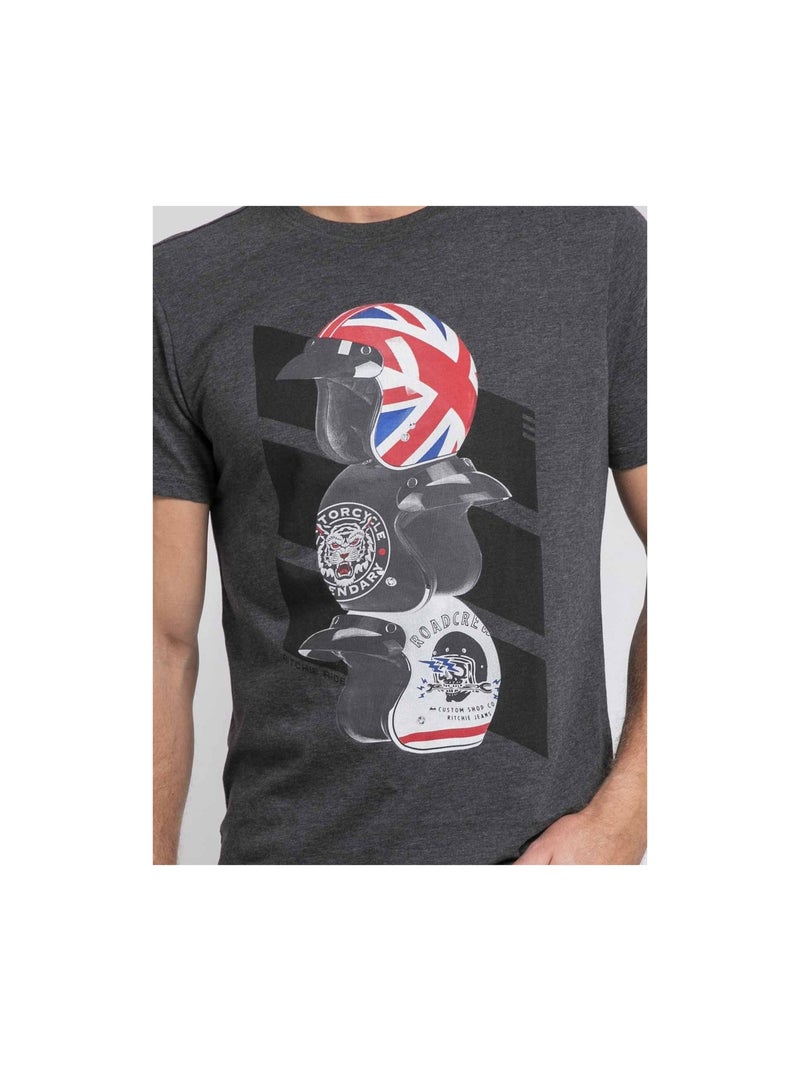 T-shirt girocollo pur coton JOAKIM Grigio - Kiabi