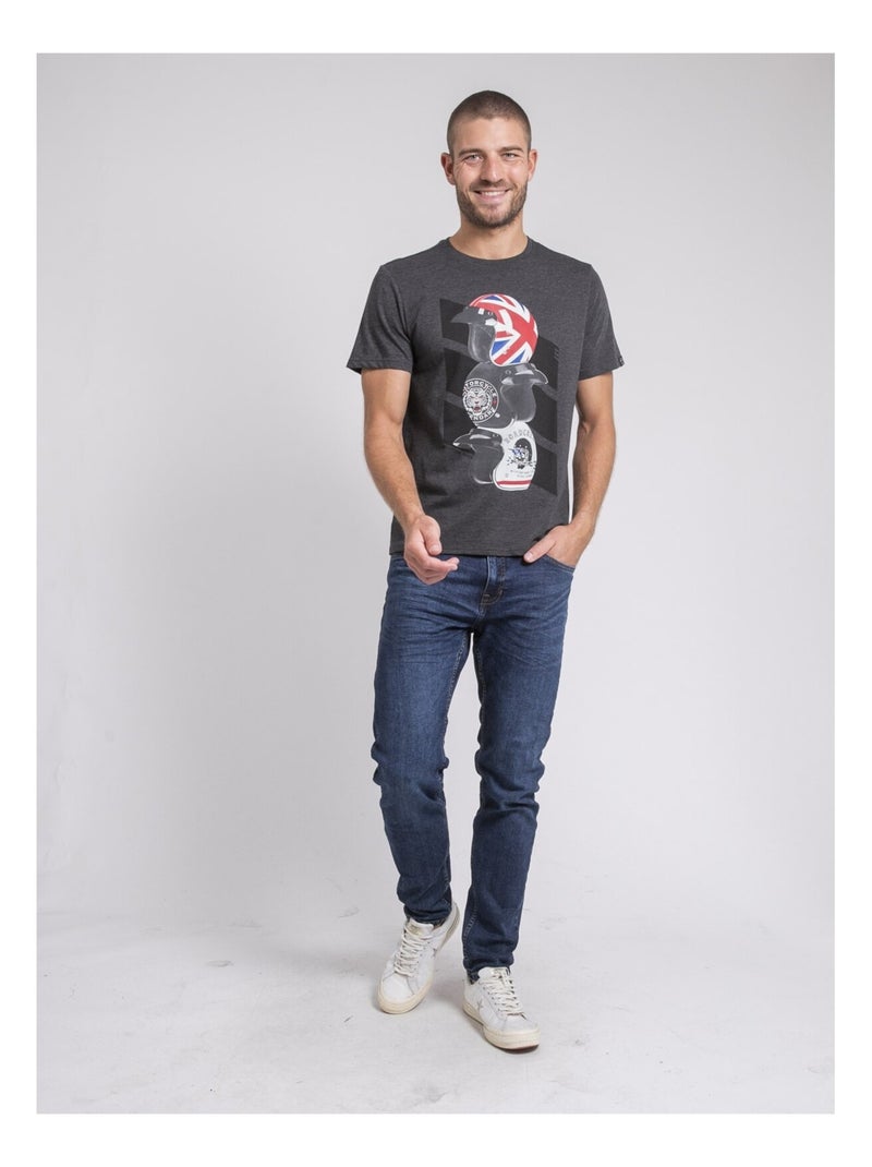 T-shirt girocollo pur coton JOAKIM Grigio - Kiabi