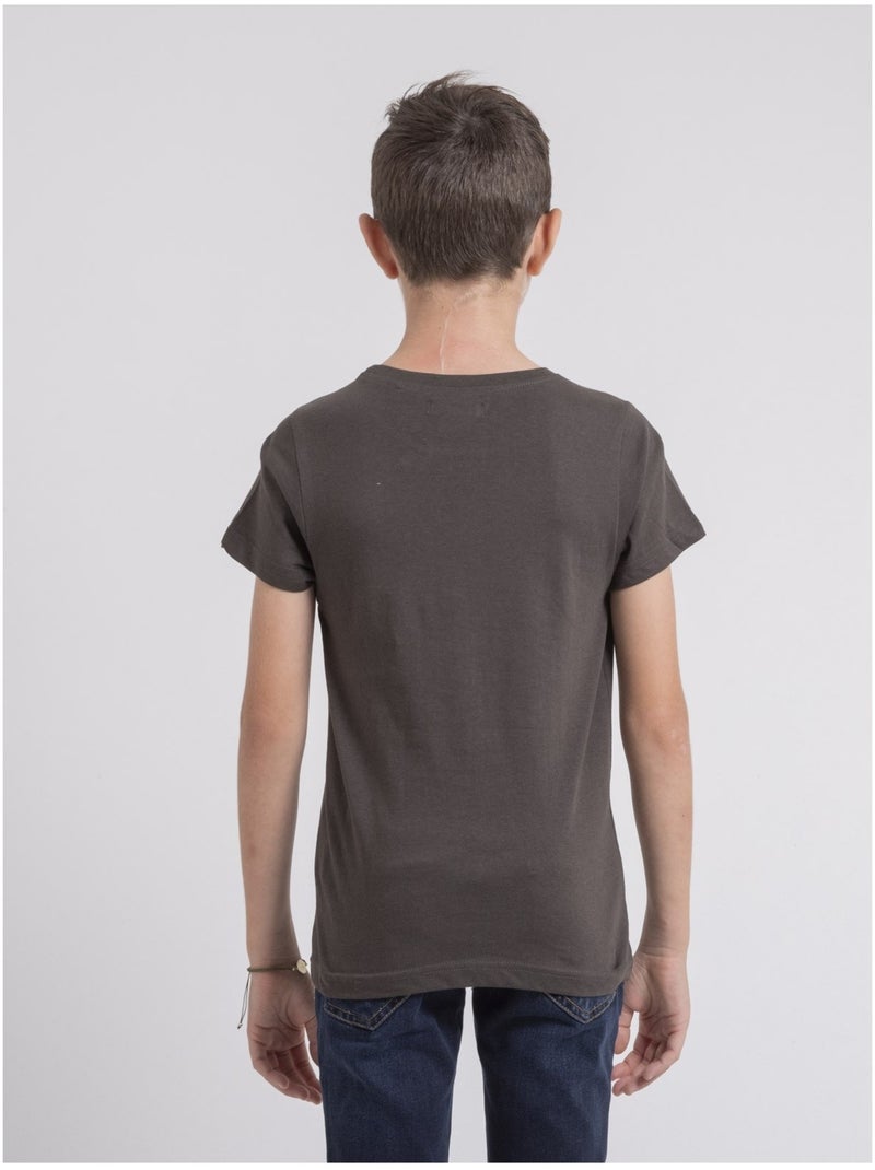 T-shirt girocollo pur coton JOCOBY-J Grigio - Kiabi