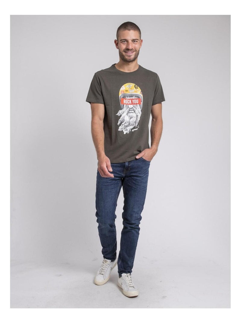 T-shirt girocollo pur coton JOMODEK Cachi - Kiabi