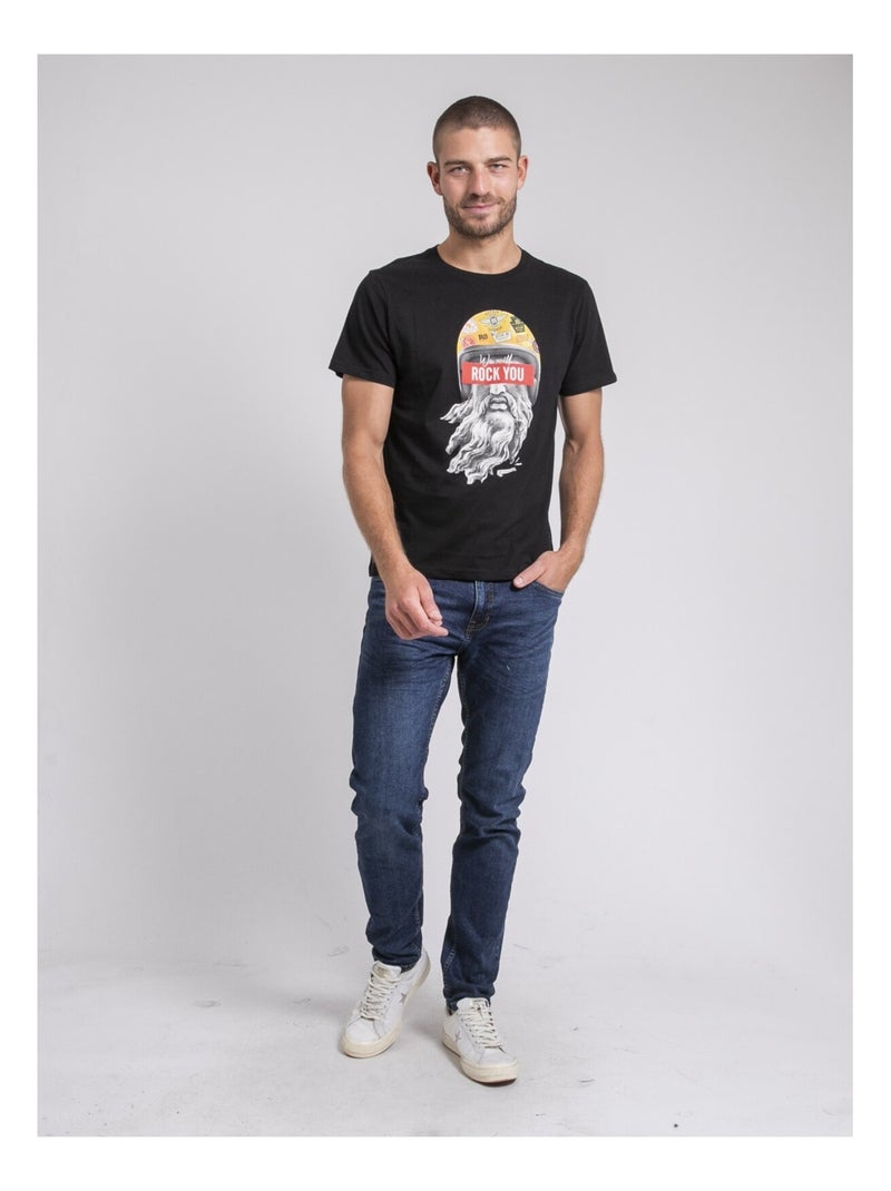 T-shirt girocollo pur coton JOMODEK Nero - Kiabi