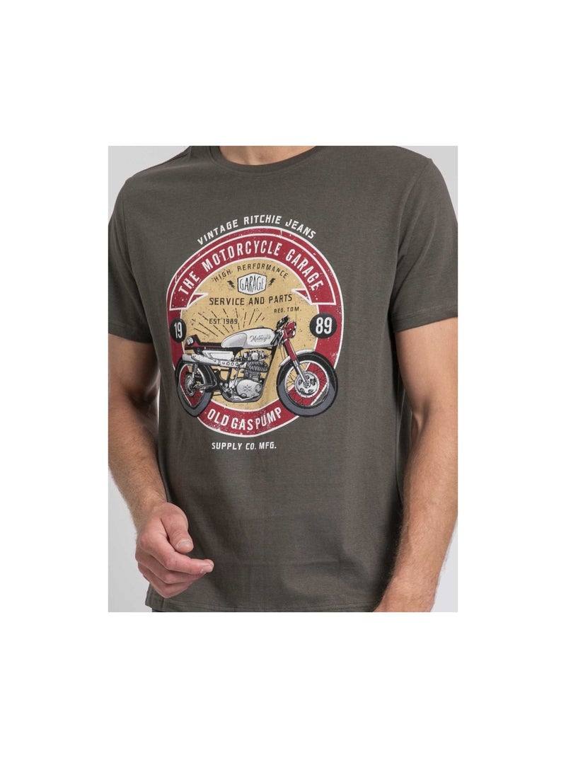 T-shirt girocollo pur coton JORISOL Cachi - Kiabi