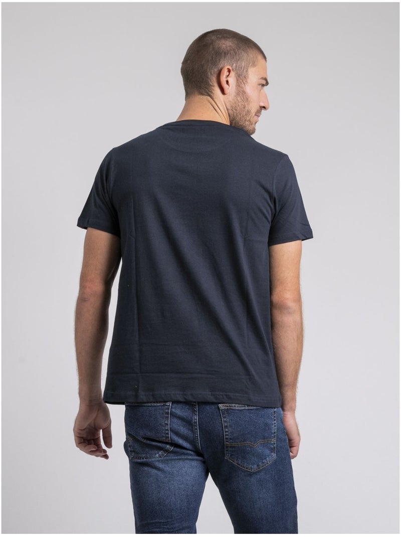 T-shirt girocollo pur coton JOROCK Blu marino - Kiabi