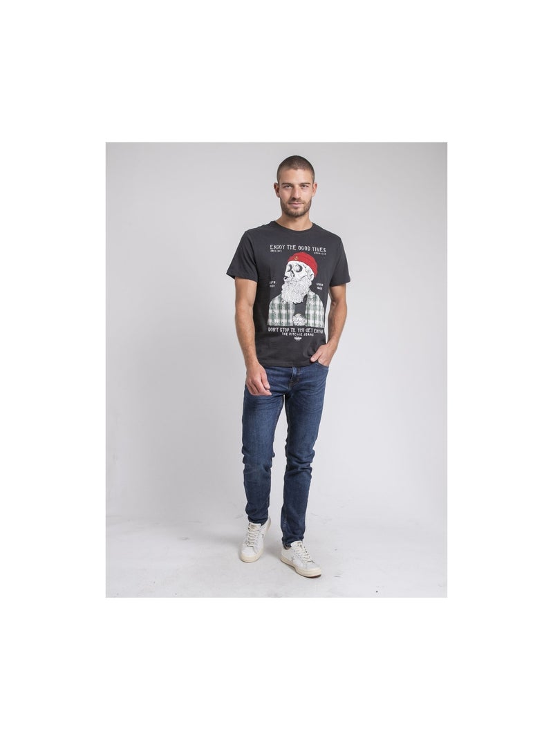T-shirt girocollo pur coton JORUSTIX Grigio - Kiabi