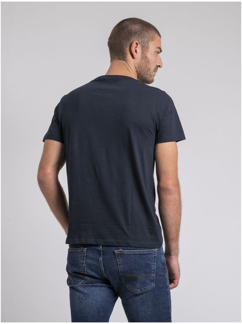 T-shirt girocollo pur coton JUPILAR Blu marino - Kiabi