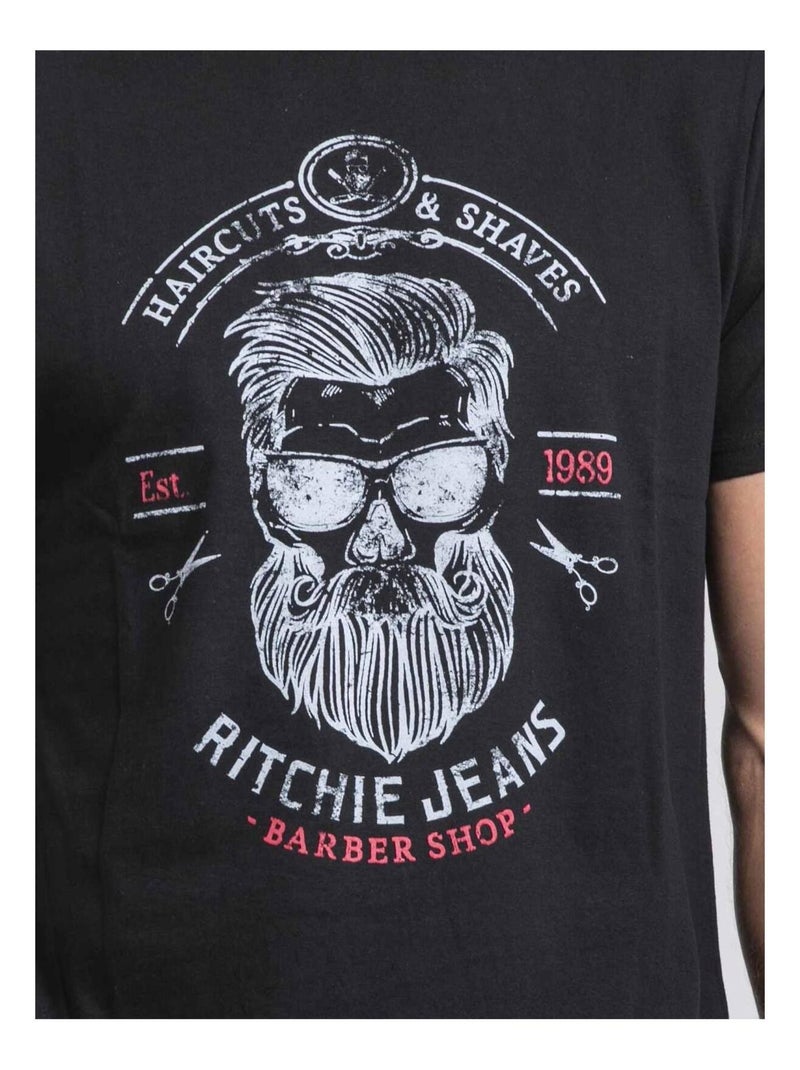 T-shirt girocollo pur coton JUSIX Nero - Kiabi