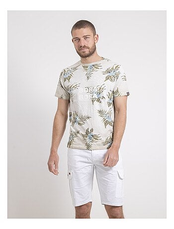 T-shirt girocollo puro cotone a motivi NULEMON