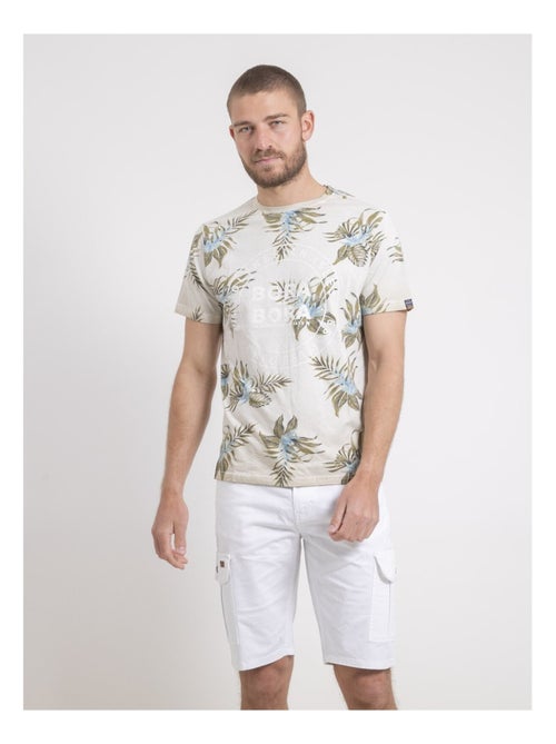 T-shirt girocollo puro cotone a motivi NULEMON - Kiabi