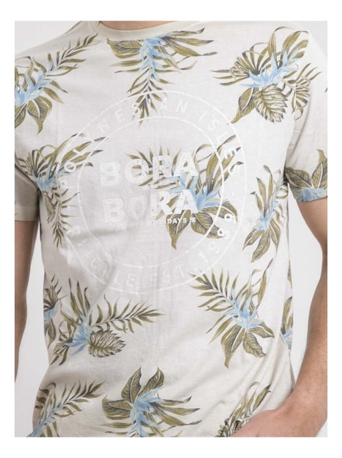 T-shirt girocollo puro cotone a motivi NULEMON - Kiabi