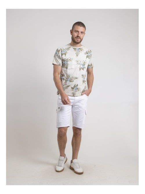 T-shirt girocollo puro cotone a motivi NULEMON - Kiabi