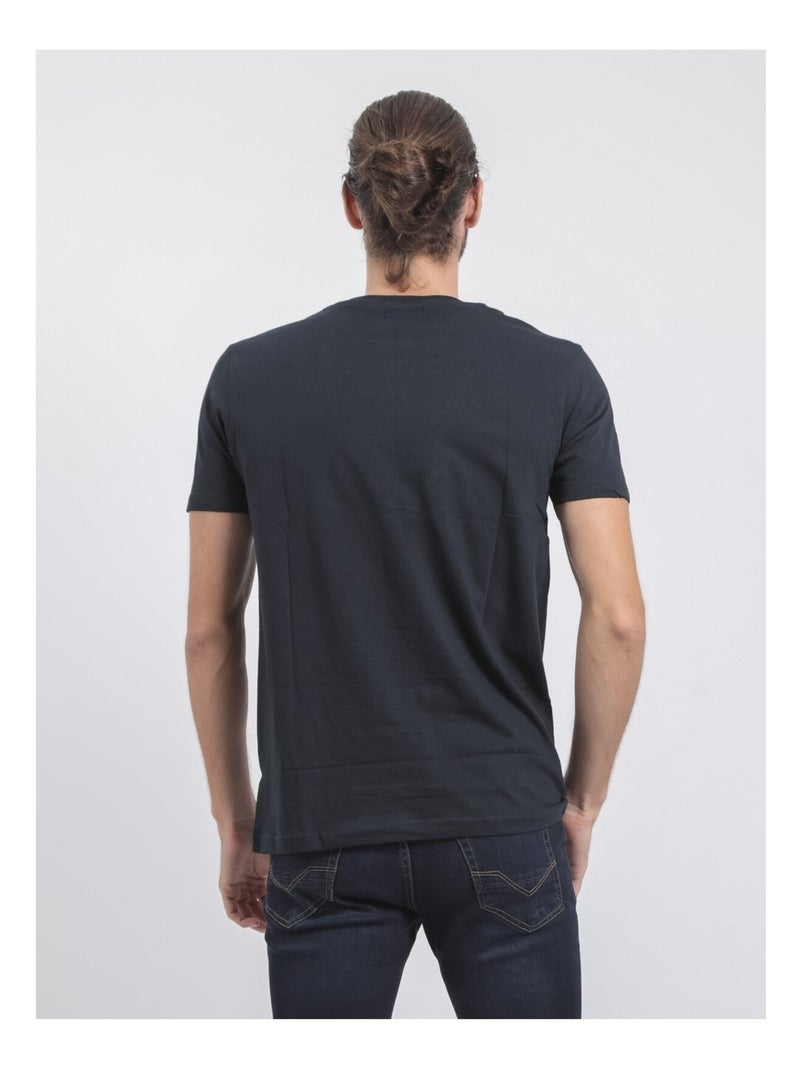 T-shirt girocollo puro cotone JACRAIG Blu marino - Kiabi