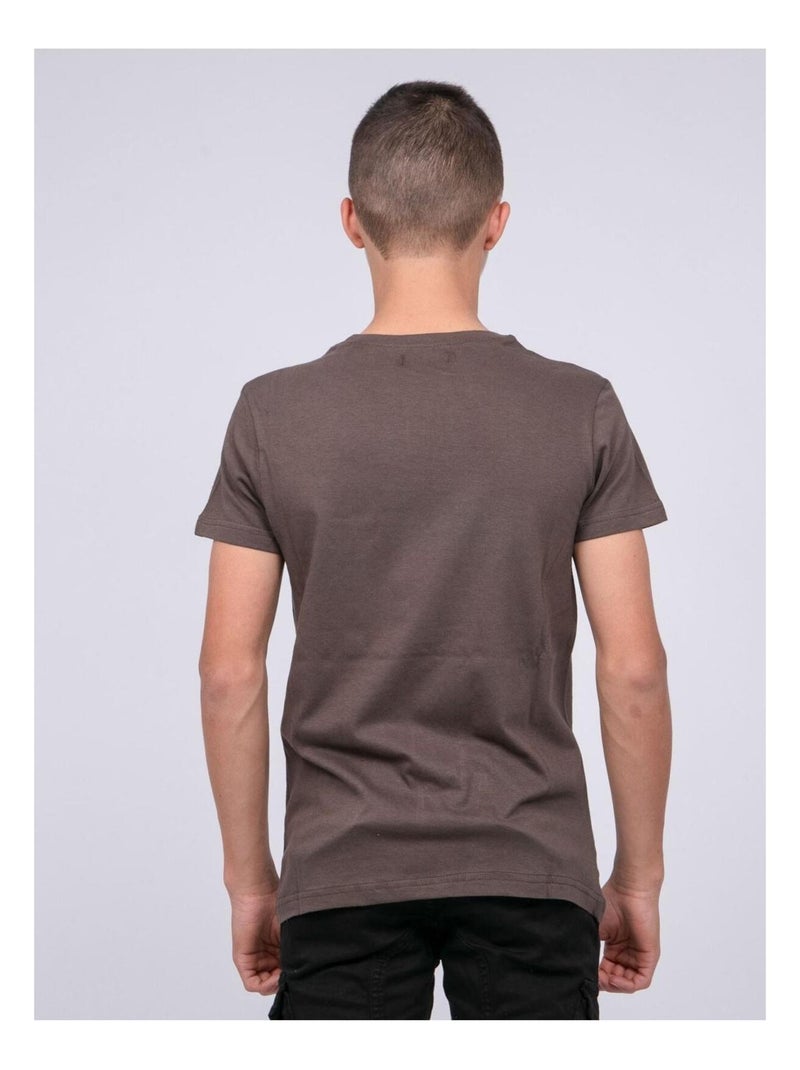T-shirt girocollo puro cotone JOUMEA-J Cachi - Kiabi