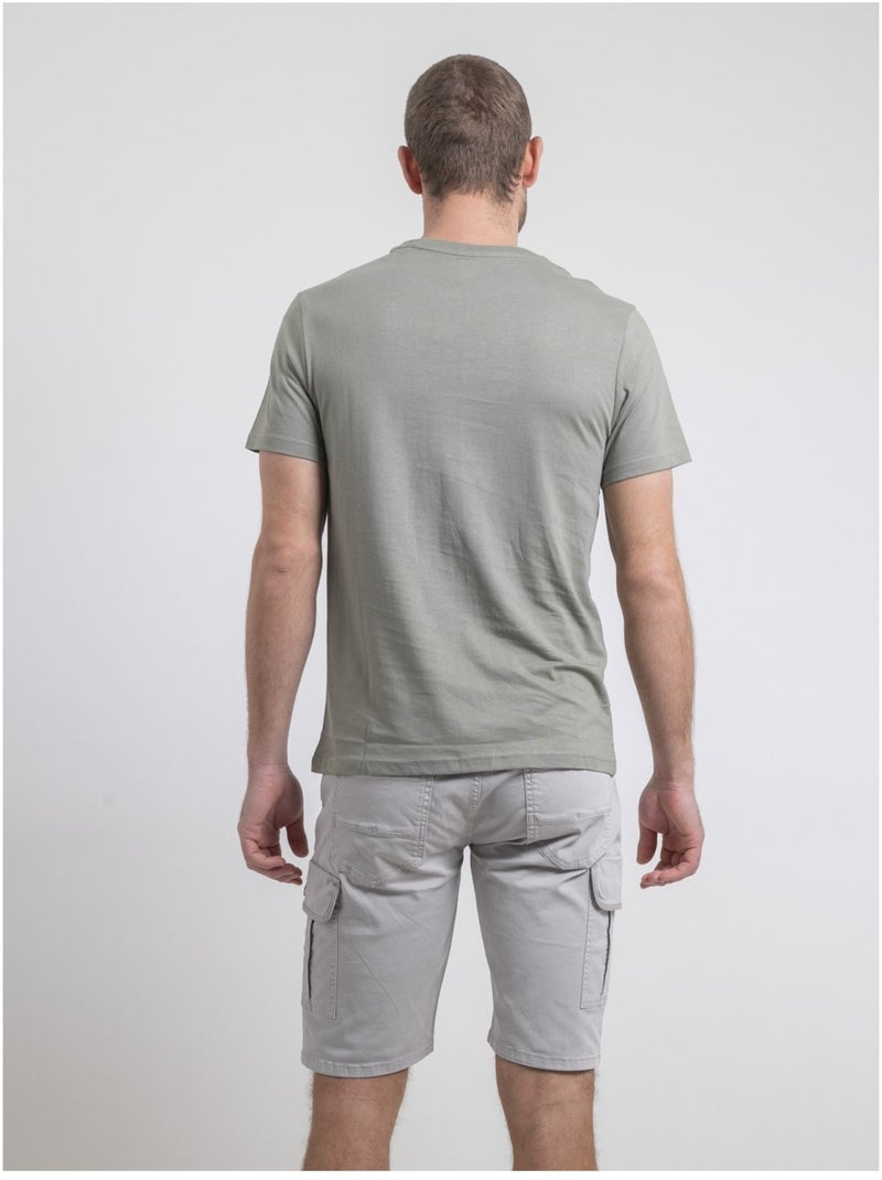 T-shirt girocollo puro cotone NAMATOU Cachi - Kiabi