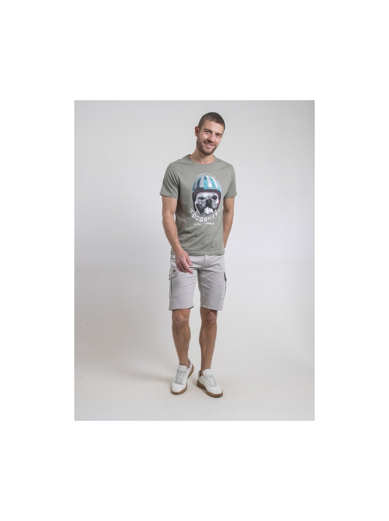 T-shirt girocollo puro cotone NAMATOU Cachi - Kiabi