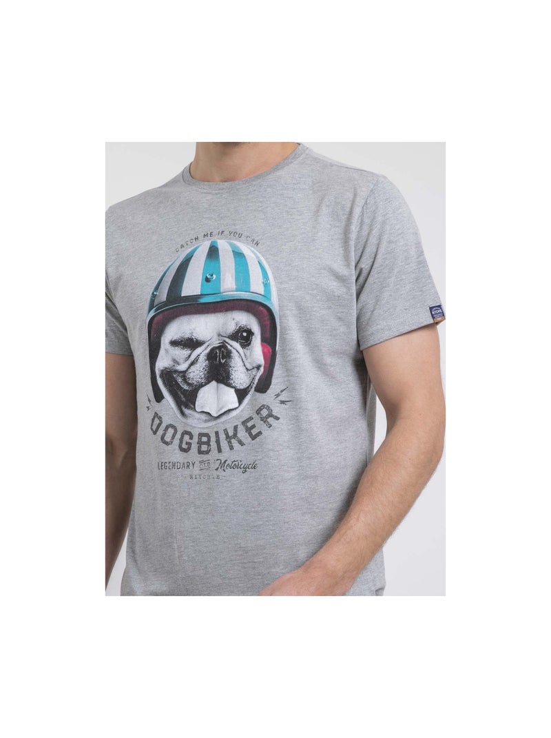 T-shirt girocollo puro cotone NAMATOU Grigio - Kiabi