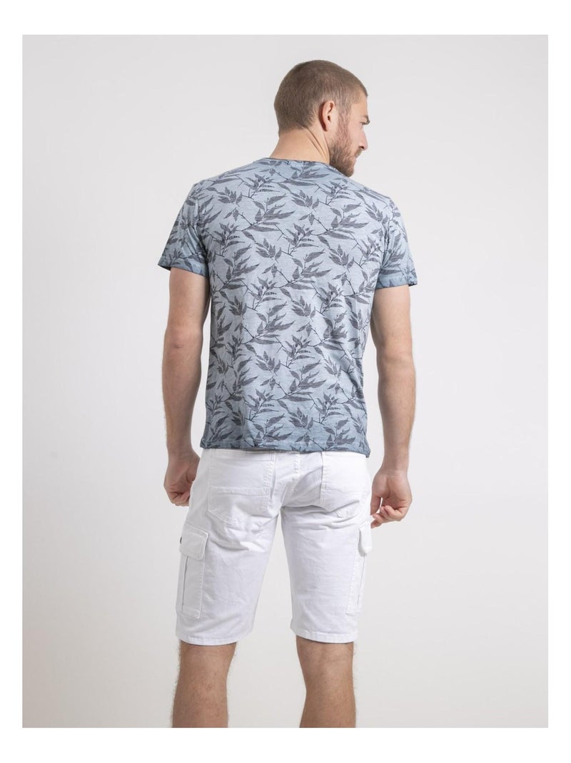 T-shirt girocollo puro cotone NAOKI Blu - Kiabi