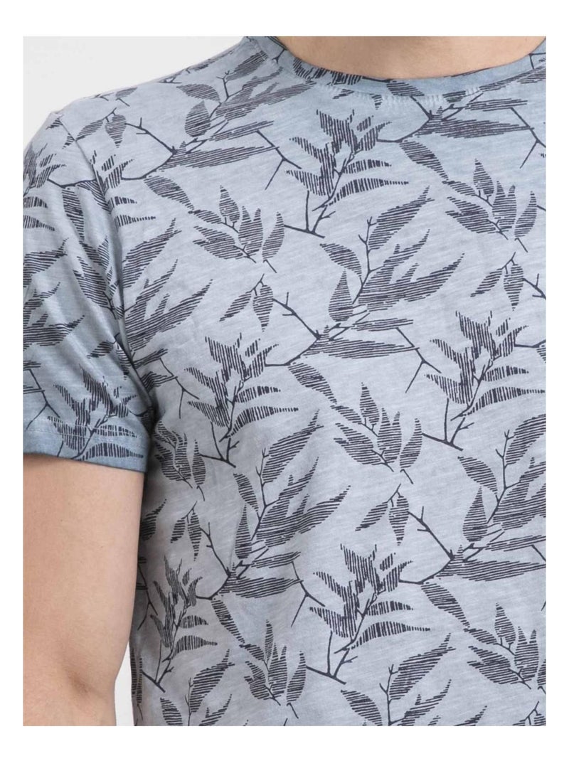 T-shirt girocollo puro cotone NAOKI Blu - Kiabi