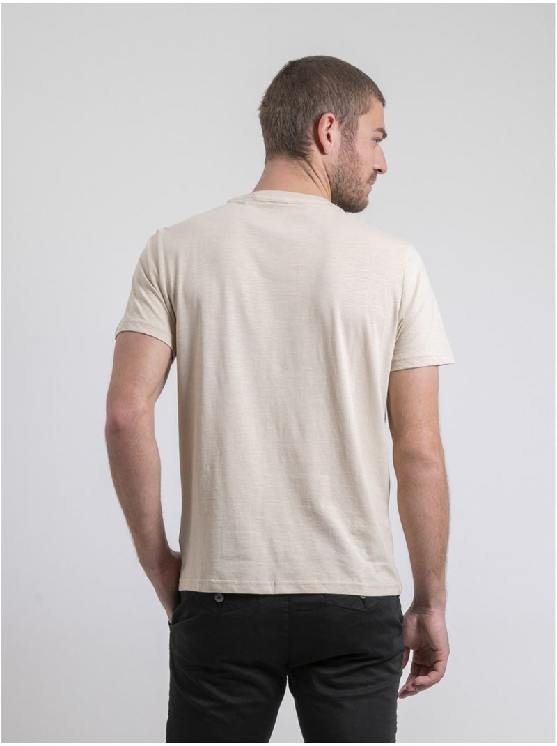 T-shirt girocollo puro cotone NAPAMOX Beige - Kiabi