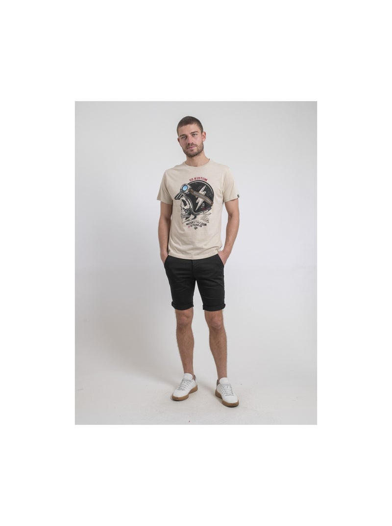 T-shirt girocollo puro cotone NAPAMOX Beige - Kiabi