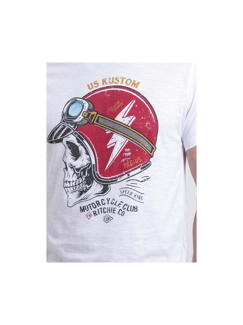 T-shirt girocollo puro cotone NAPAMOX Bianco - Kiabi