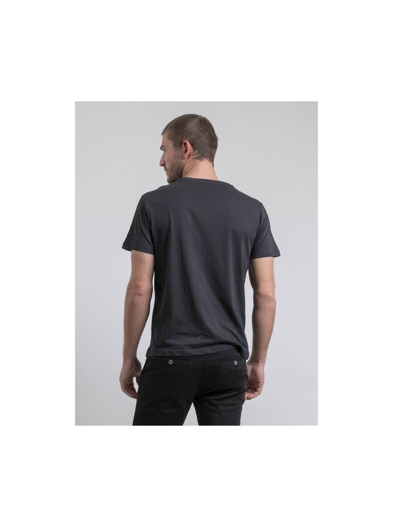 T-shirt girocollo puro cotone NAPAMOX Grigio antracite - Kiabi