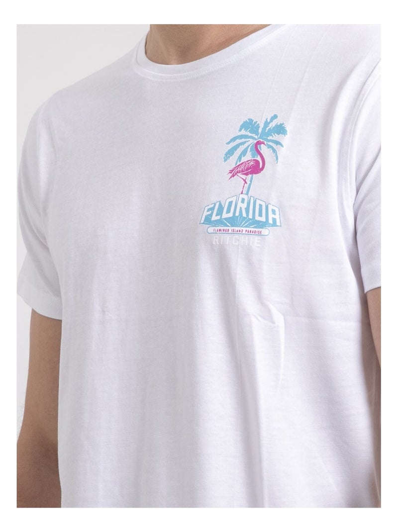 T-shirt girocollo puro cotone NARUBA Bianco - Kiabi