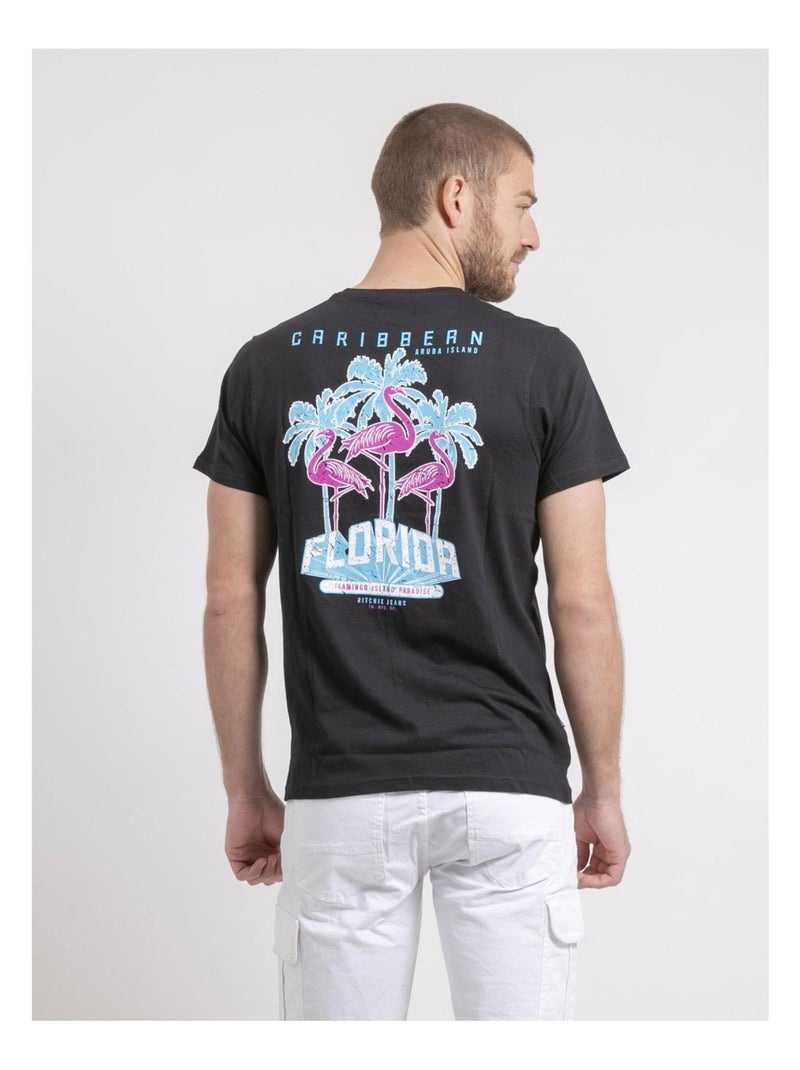 T-shirt girocollo puro cotone NARUBA Nero - Kiabi