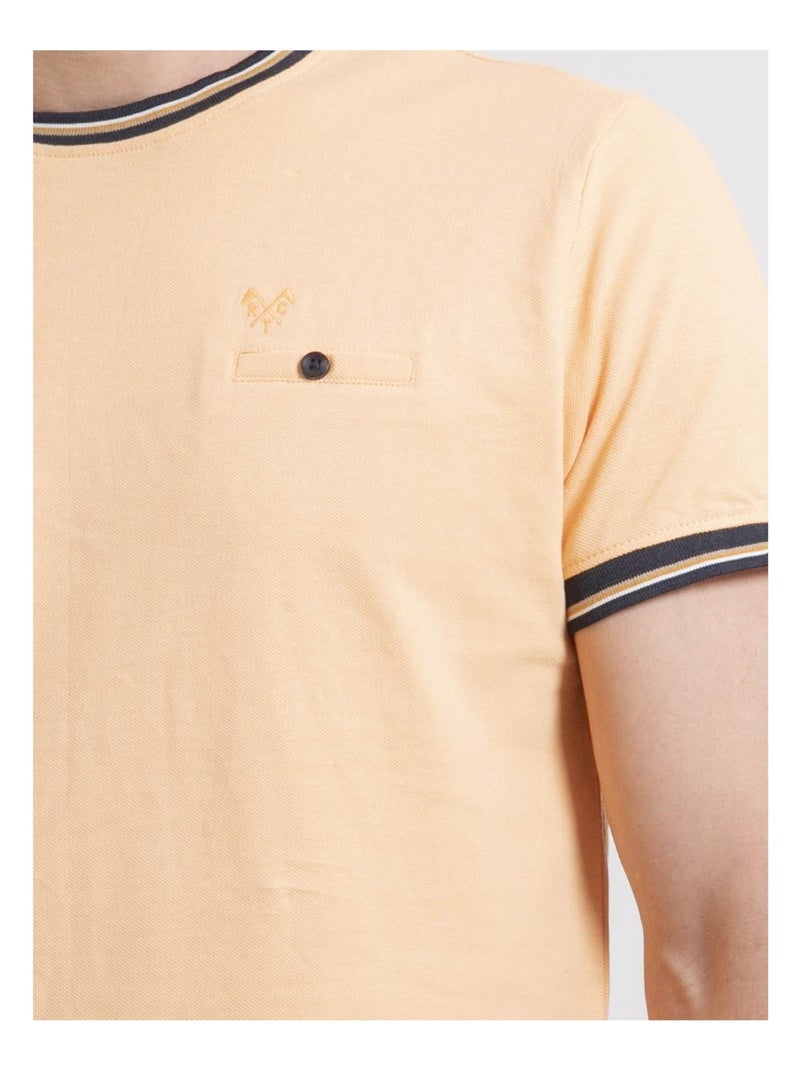 T-shirt girocollo puro cotone NECAMIX Arancione - Kiabi