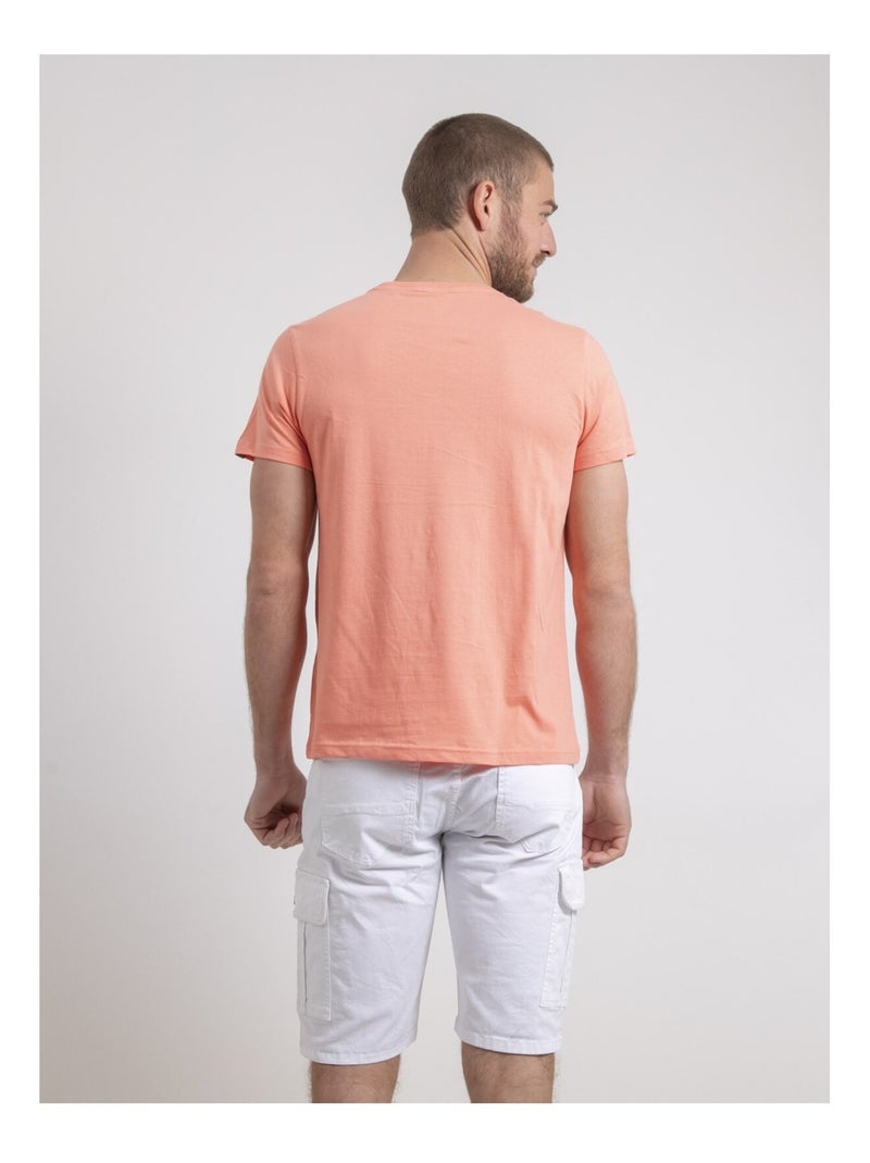 T-shirt girocollo puro cotone NEROMAX Arancione corallo - Kiabi