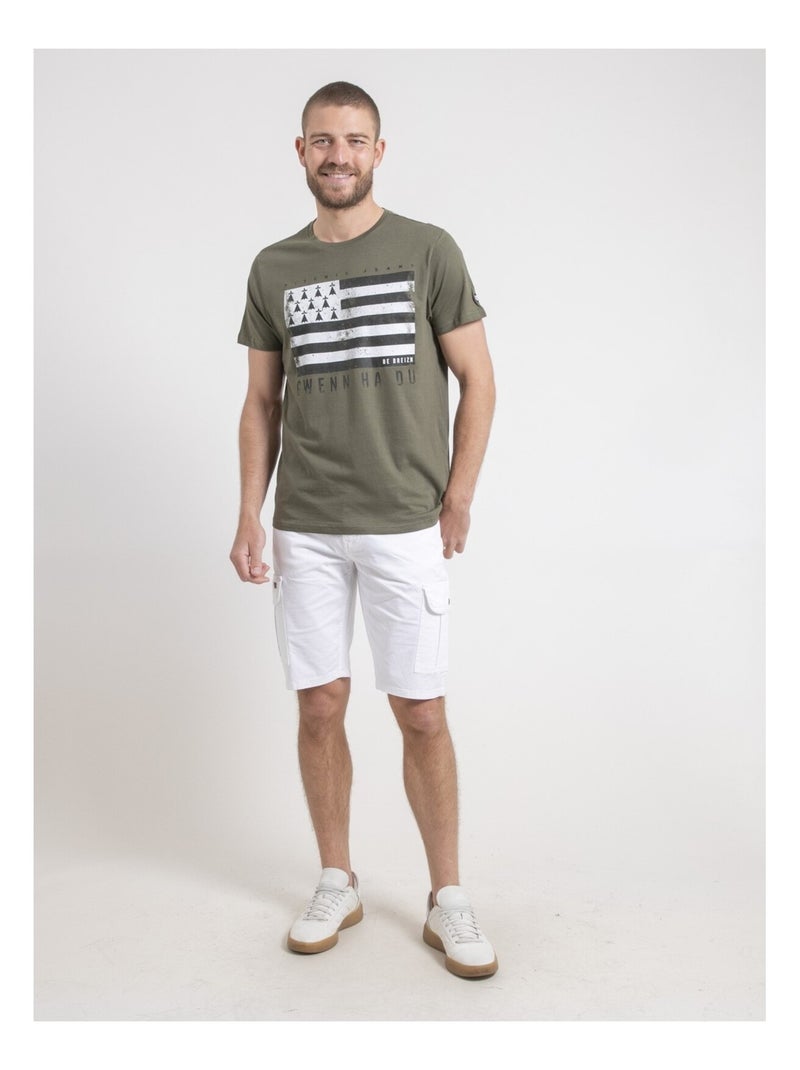 T-shirt girocollo puro cotone NEVENOU Cachi - Kiabi