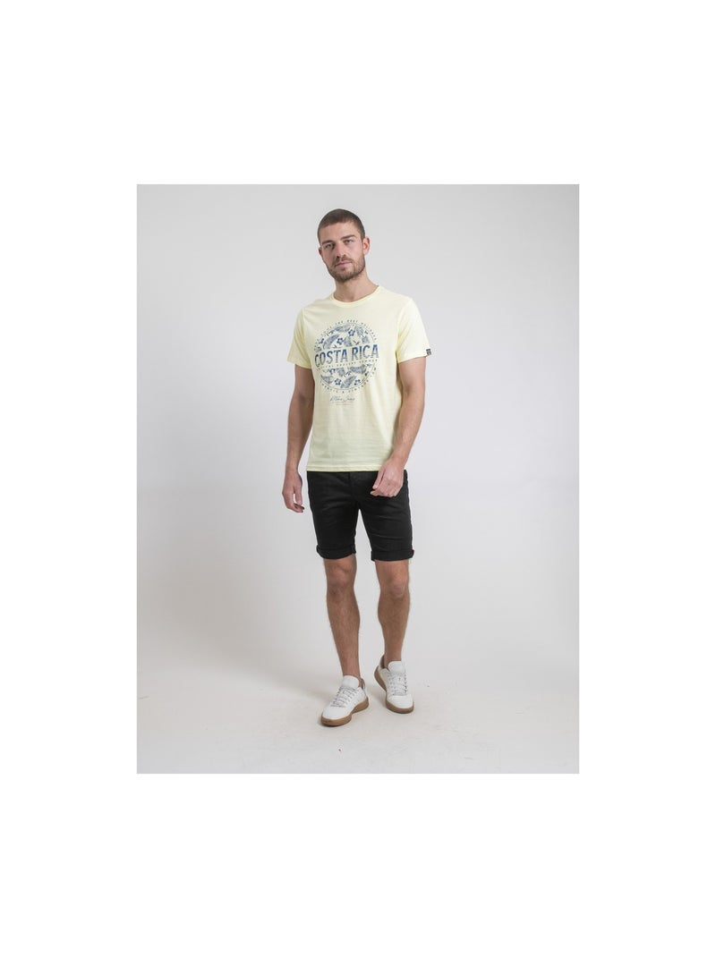 T-shirt girocollo puro cotone NEVOLTA Giallo - Kiabi