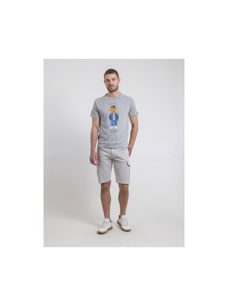 T-shirt girocollo puro cotone NOBENITO Grigio - Kiabi