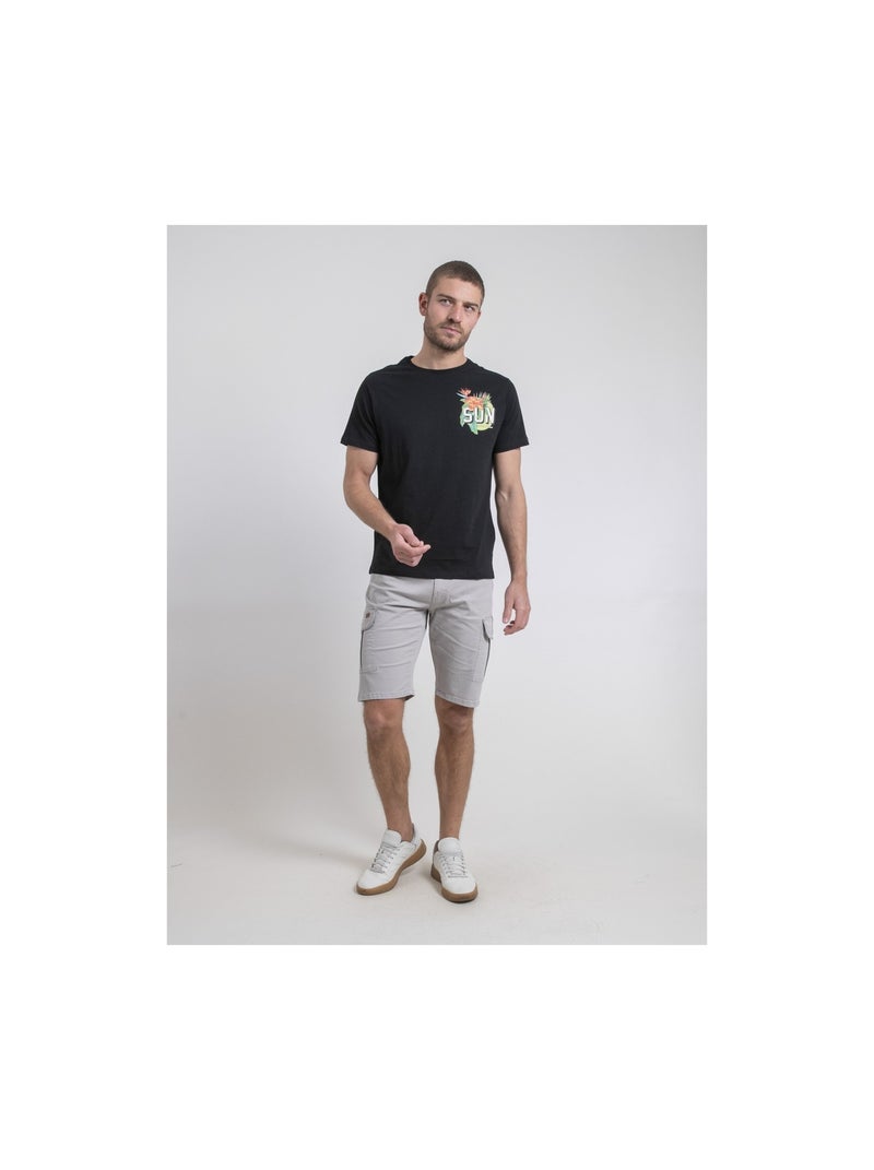 T-shirt girocollo puro cotone NOGOZO Nero - Kiabi