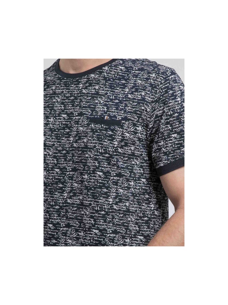 T-shirt girocollo puro cotone NORIMA Blu marino - Kiabi