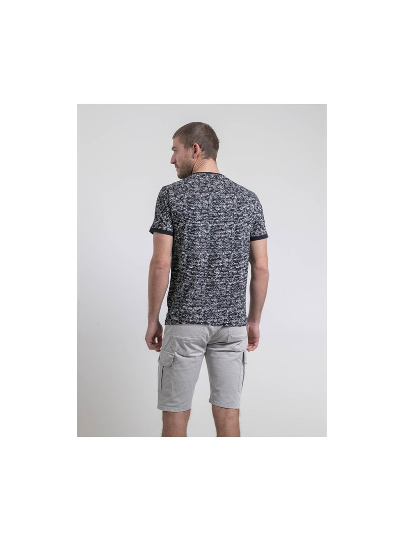 T-shirt girocollo puro cotone NORIMA Blu marino - Kiabi