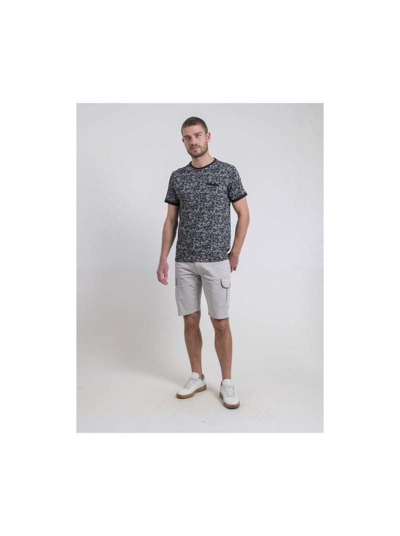 T-shirt girocollo puro cotone NORIMA Blu marino - Kiabi