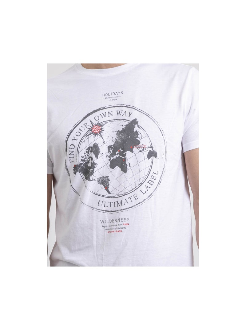 T-shirt girocollo puro cotone NOULAME Bianco - Kiabi