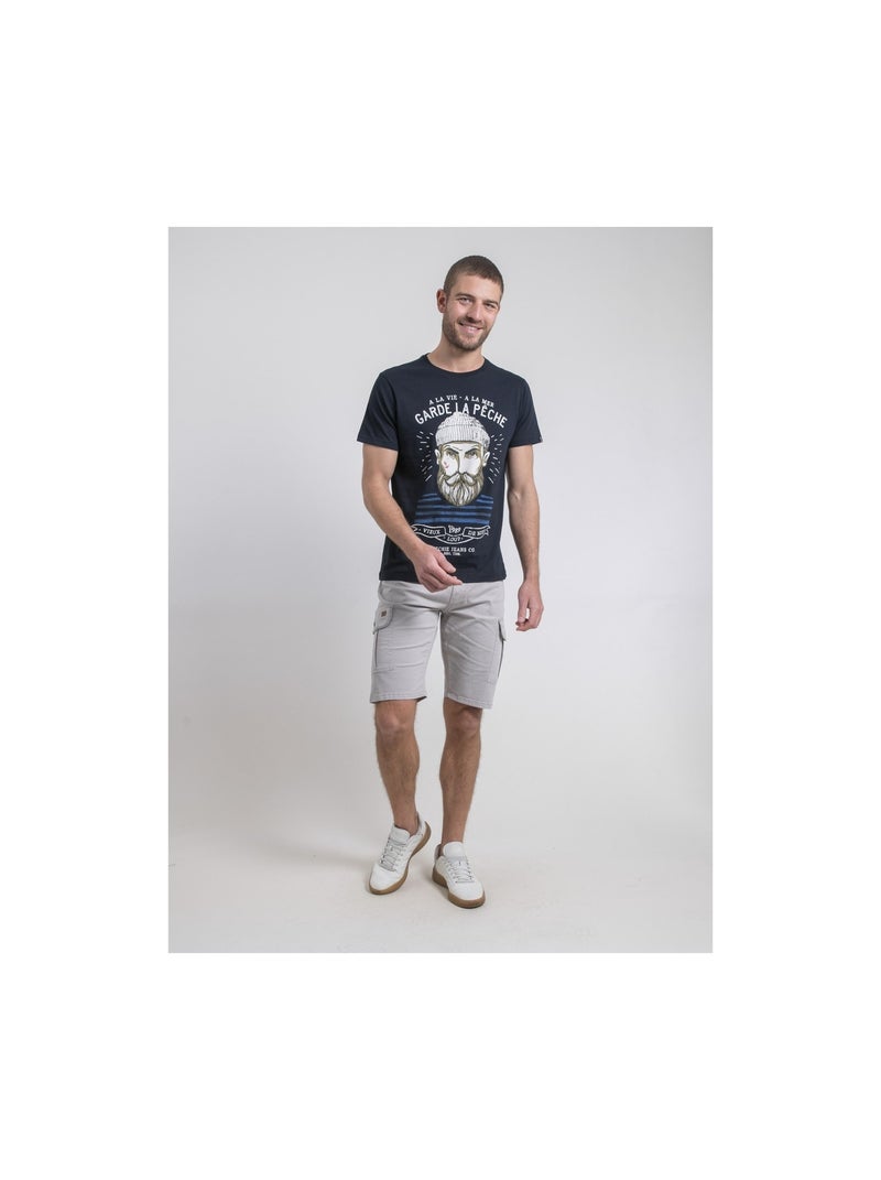 T-shirt girocollo puro cotone NOULANDY Blu marino - Kiabi