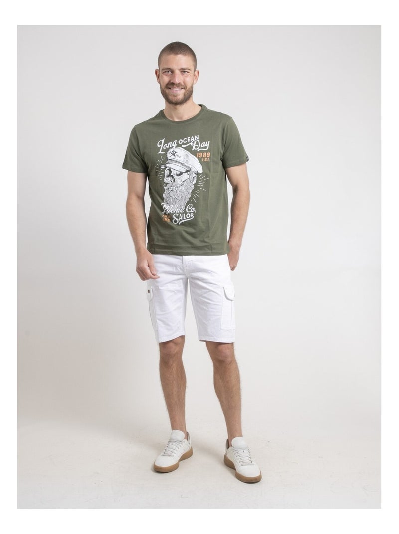 T-shirt girocollo puro cotone NUBENOIT Cachi - Kiabi