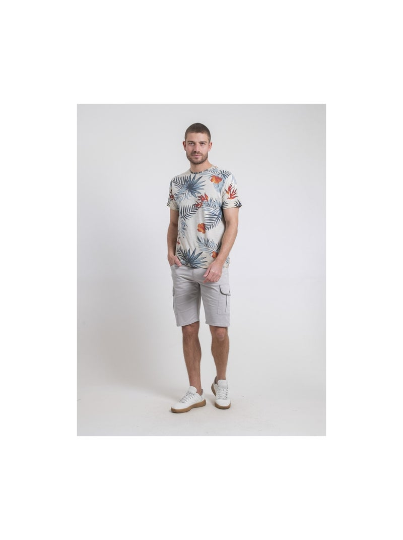 T-shirt girocollo puro cotone NULOGAN Beige - Kiabi