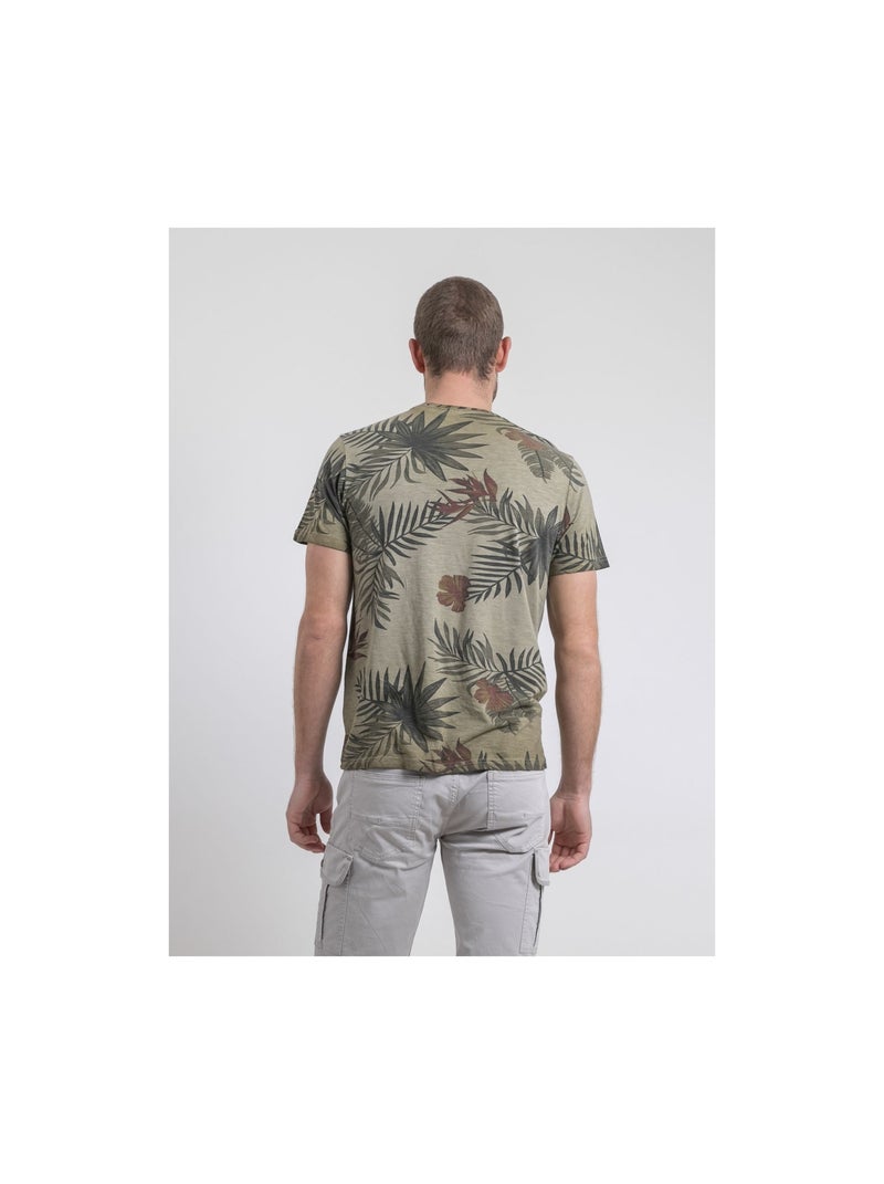 T-shirt girocollo puro cotone NULOGAN Cachi - Kiabi