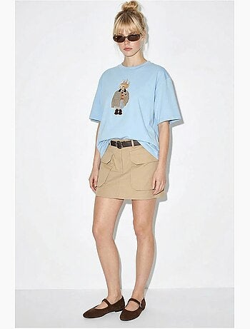 T-shirt girocollo ricamata dalla vestibilità rilassata lucci