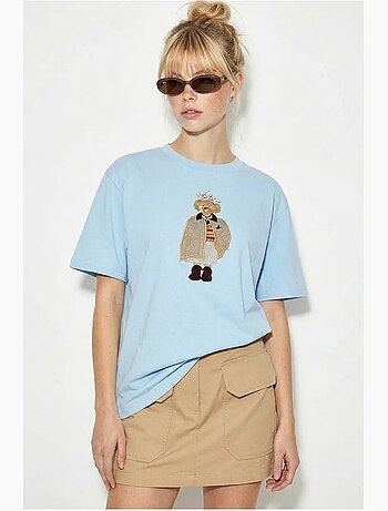T-shirt girocollo ricamata dalla vestibilità rilassata lucci