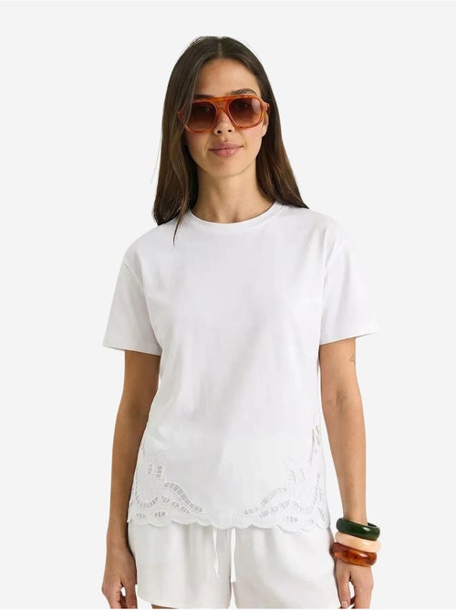 T-shirt girocollo ricamata lucci - Kiabi T-shirt girocollo ricamata lucci - Kiabi