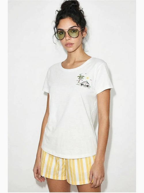 T-shirt girocollo ricamata lucci - Kiabi T-shirt girocollo ricamata lucci - Kiabi