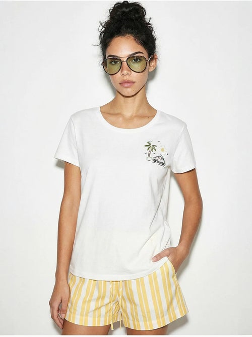 T-shirt girocollo ricamata lucci - Kiabi T-shirt girocollo ricamata lucci - Kiabi