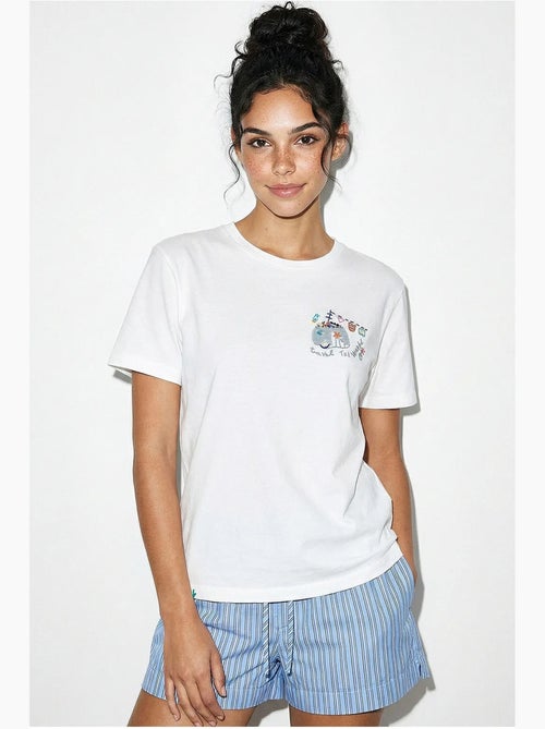 T-shirt girocollo ricamata lucci - Kiabi T-shirt girocollo ricamata lucci - Kiabi