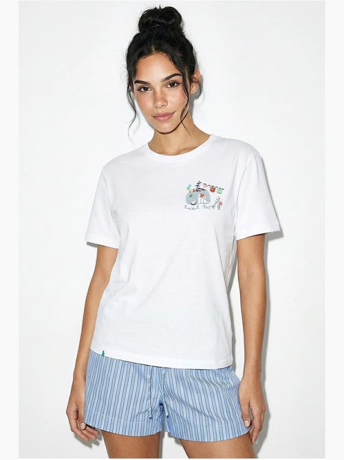 T-shirt girocollo ricamata lucci - Kiabi T-shirt girocollo ricamata lucci - Kiabi